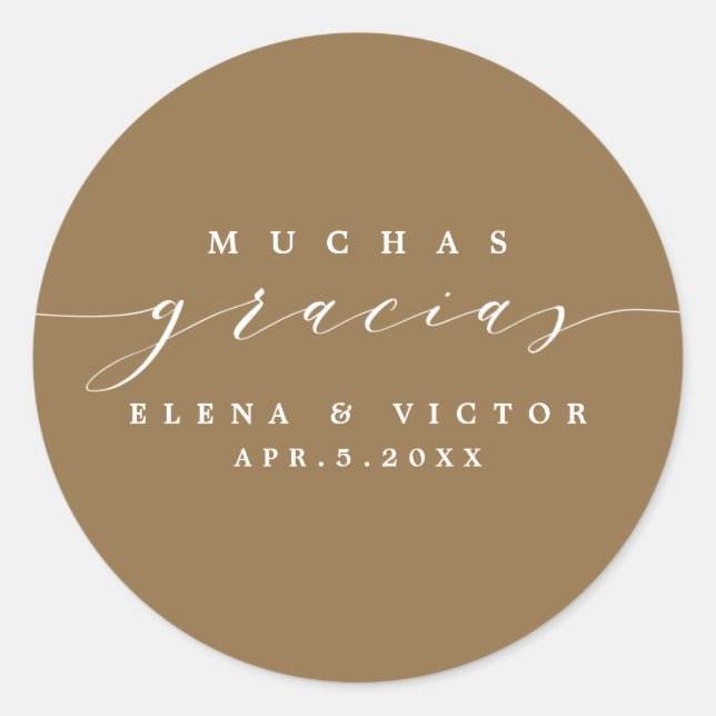 ELEGANT SCRIPT MUCHAS GRACIAS | THANK YOU STICKER (Front)