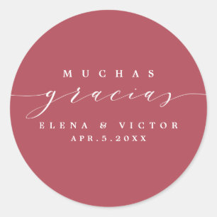 ELEGANT SCRIPT MUCHAS GRACIAS   THANK YOU STICKER