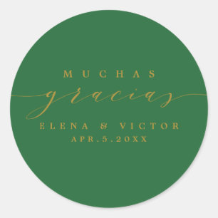 ELEGANT SCRIPT MUCHAS GRACIAS THANK YOU STICKER