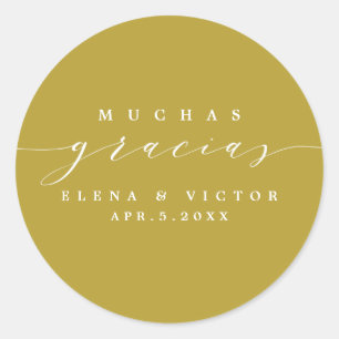 ELEGANT SCRIPT MUCHAS GRACIAS THANK YOU STICKER