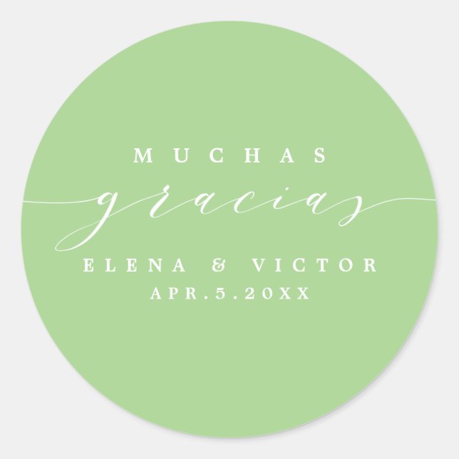 ELEGANT SCRIPT MUCHAS GRACIAS | THANK YOU STICKER (Front)