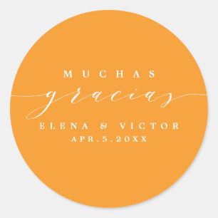 ELEGANT SCRIPT MUCHAS GRACIAS THANK YOU STICKER