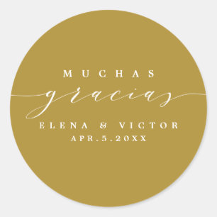 ELEGANT SCRIPT MUCHAS GRACIAS THANK YOU STICKER