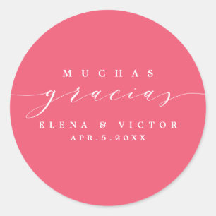 ELEGANT SCRIPT MUCHAS GRACIAS THANK YOU STICKER