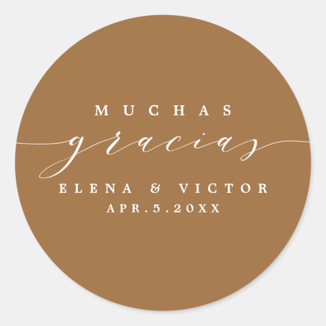 ELEGANT SCRIPT MUCHAS GRACIAS | THANK YOU STICKER (Front)