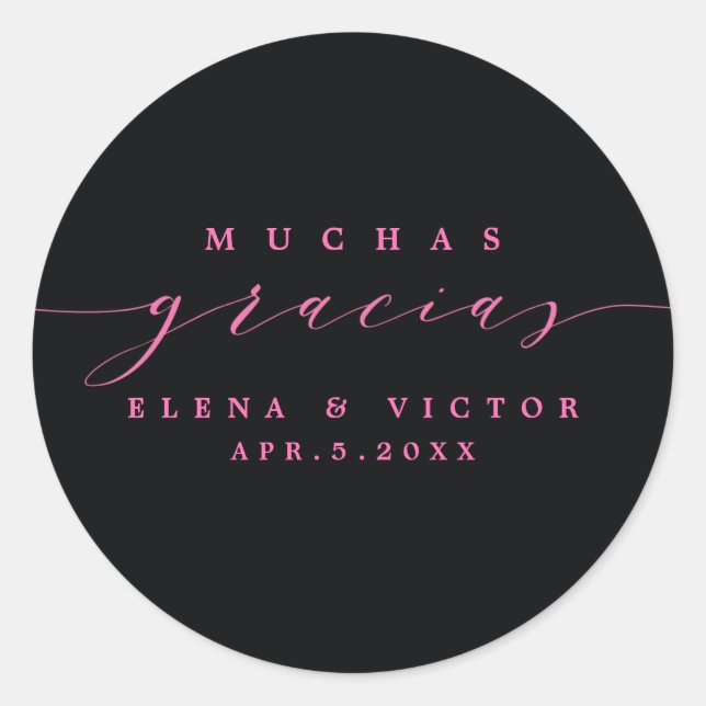 ELEGANT SCRIPT MUCHAS GRACIAS | THANK YOU STICKER (Front)