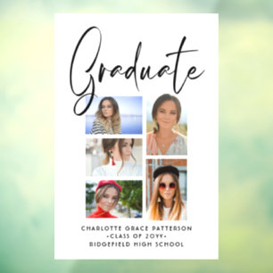 Elegant Script Multi Photo Graduation Graduate