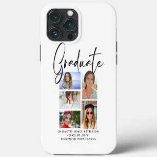 Elegant Script Multi Photo Graduation Graduate iPhone 13 Pro Max Case