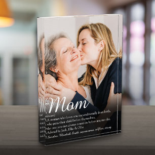 Elegant Script Mum Definition Quote Photo