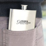 Elegant Script, Name and Wedding Date, Groomsman Hip Flask<br><div class="desc">Elegant Script,  Name and Wedding Date,  Groomsman Gift,  Flask</div>