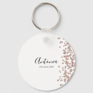 Elegant Script Name Birthday Key Ring