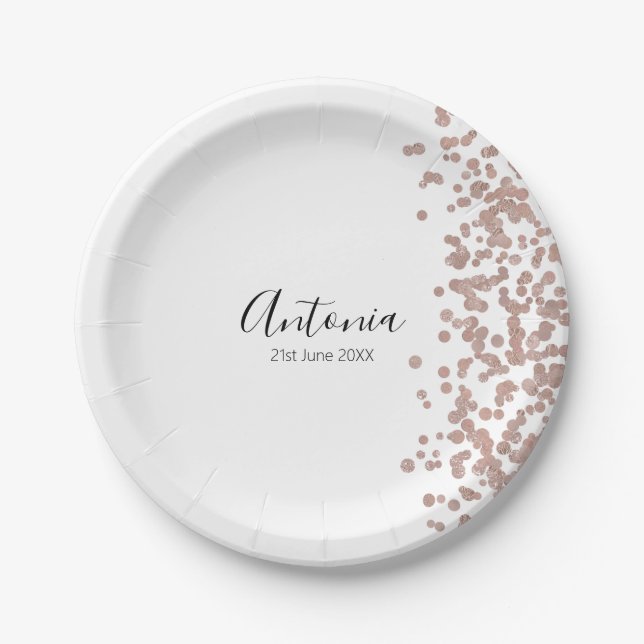 Elegant Script Name Birthday Paper Plate (Front)