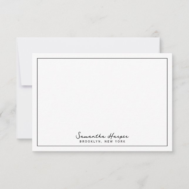 Elegant Script Name Custom City Location Card (Front)