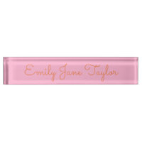 Elegant Script Name Minimalist Pink Orange Cute