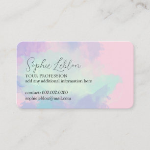 Elegant Script Name Pinkish Watercolor  Calling Card