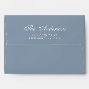 Elegant Script Name Return Address Dusty Blue Envelope