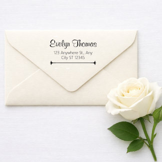 Elegant Script Name & Return Address Rubber Stamp