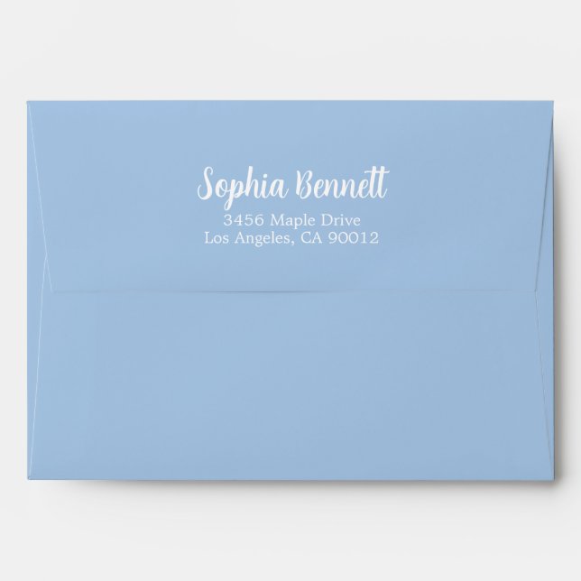 Elegant Script Name Return Address White 5x7 DIY  Envelope (Back (Top Flap))