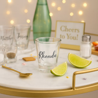 Elegant Script Name Shot Glass