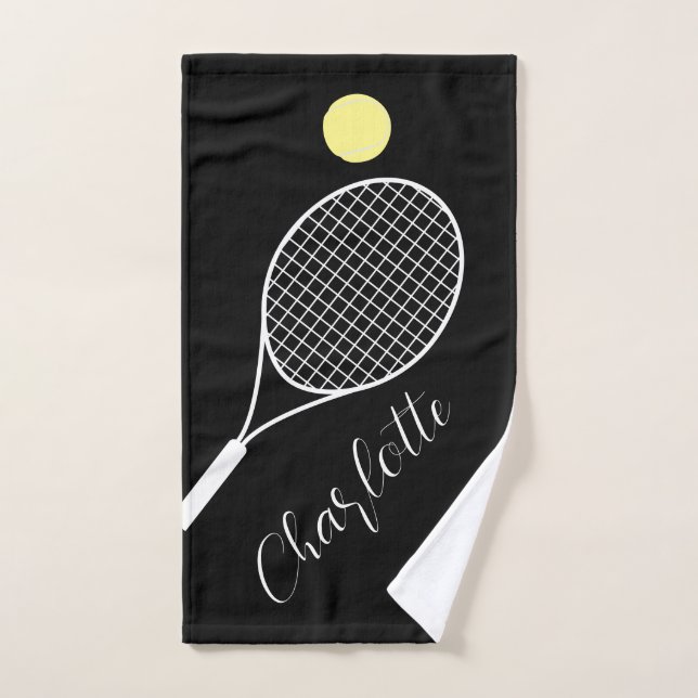 Elegant Script Name Tennis Sports Club Hand Towel (Hand Towel)