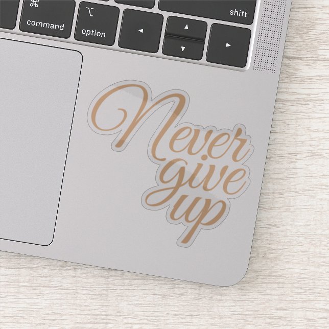 Elegant Script Never Give Up Motivational (Detail)