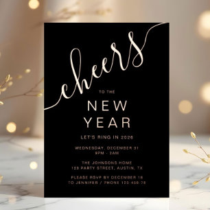 Elegant Script New Year Party Gold