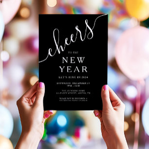 Elegant Script New Year's Eve Party Invitation