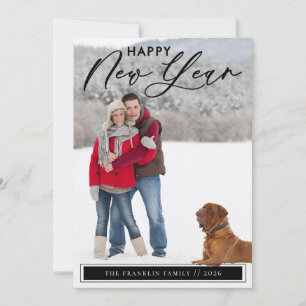 Elegant Script New Year's Photo Card