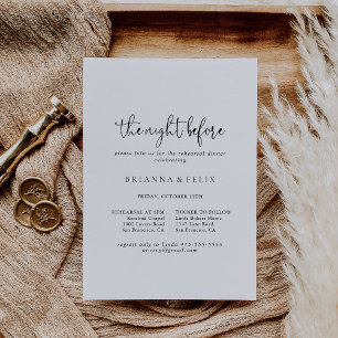 Elegant Script Night Before Rehearsal Dinner  Invitation