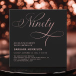 Elegant Script Ninety Rose Gold 90th Birthday Invitation<br><div class="desc">Mark a remarkable milestone with the Elegant Script Ninety Rose Gold 90th Birthday Invitation. This sophisticated design blends elegant script with rose gold accents,  perfectly capturing the grace and charm of a 90th birthday celebration. Ideal for a memorable event with family and friends.</div>