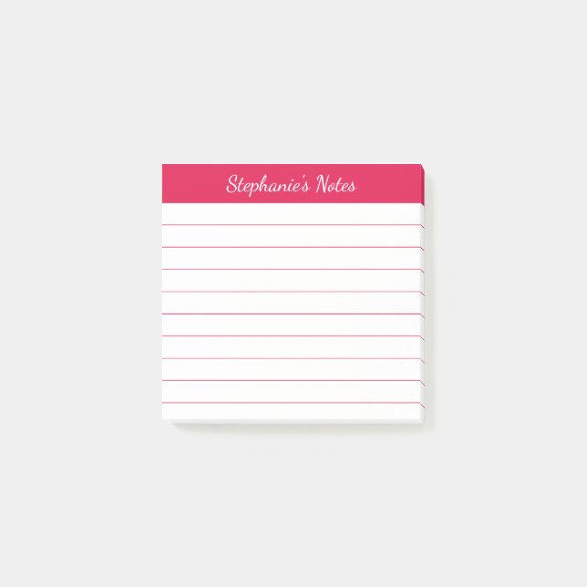 Elegant Script Notes Cherry Red Lined (Front)