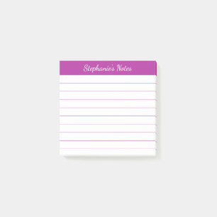 Elegant Script Notes Dark Pink Lined
