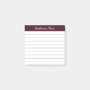 Elegant Script Notes Red Brown Lined