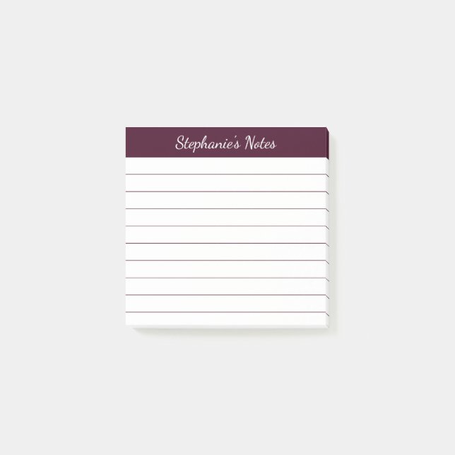 Elegant Script Notes Red Brown Lined (Front)