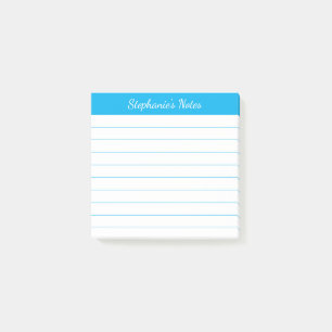 Elegant Script Notes Sky Blue Lined