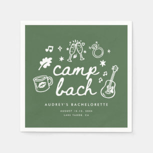 Elegant Script Olive Green Camp Bachelorette Party Napkin