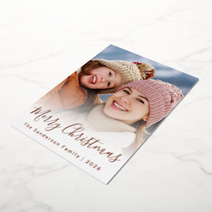 Elegant Script Overlay Custom Photo Christmas