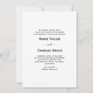 Elegant Script Parents Wedding Invitation