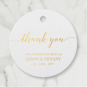 Elegant Script Party Favor Thank you Favour Tags
