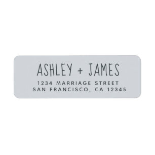 Elegant Script Pastel Blue Wedding Return Address