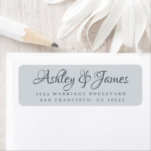 Elegant Script Pastel Blue Wedding Return Address