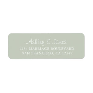 Elegant Script Pastel Green Wedding Return Address