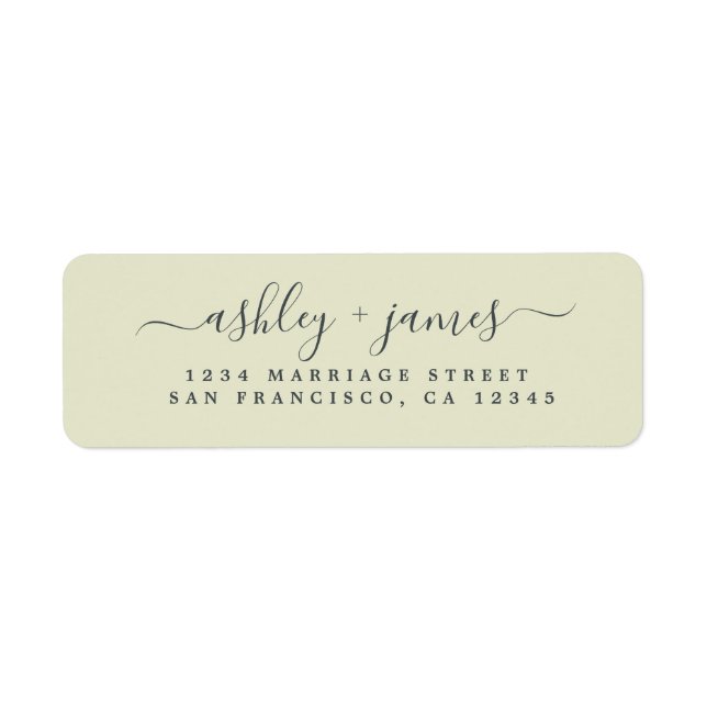 Elegant Script Pastel Green Wedding Return Address (Front)
