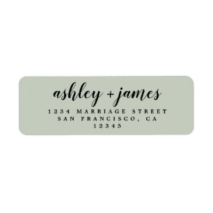 Elegant Script Pastel Green Wedding Return Address