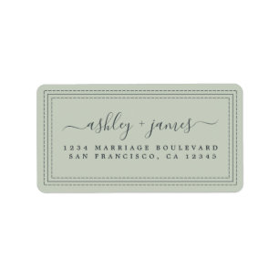 Elegant Script Pastel Green Wedding Return Address Label
