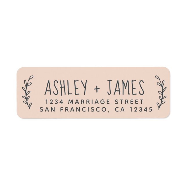 Elegant Script Pastel Pink Wedding Return Address  (Front)