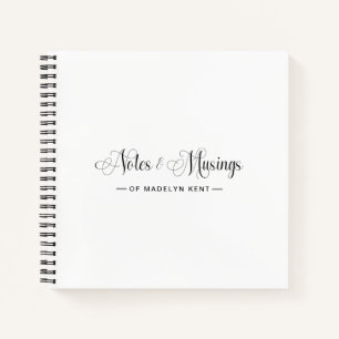 Elegant Script Personalised Notes & Musings Notebook