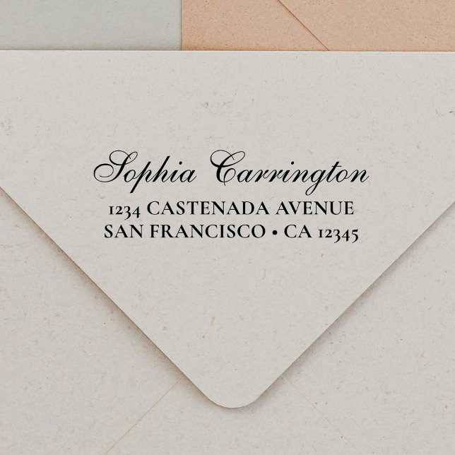 Elegant Script Personalised Return Address Self-inking Stamp (Creator Uploaded)