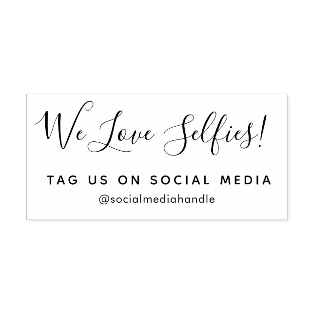 Elegant script personalised social media self-inking stamp (Design)