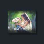 Elegant Script Personalised Wedding Canvas Print<br><div class="desc">Add your wedding photo to this canvas and personalise with your names and wedding date.</div>